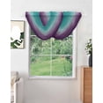 thumbnail image 2 of Teal Purple Ombre Sheer Waterfall Valance Curtains for Window, Turquoise Gradient Modern Abstract Art Rod Pocket Sheer Topper Swag Curtains for Living Room, Kitchen 38.5"W x 47.2"L, 1 Panel, 2 of 7