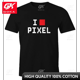 thumbnail image 1 of Camisetas con gráficos divertidos I Love Pixel ropa para hombre camisetas y camisetas nuevas Camiseta estampada de algodón para mujer ropa Y2K camiseta divertida bonita, 1 of 6
