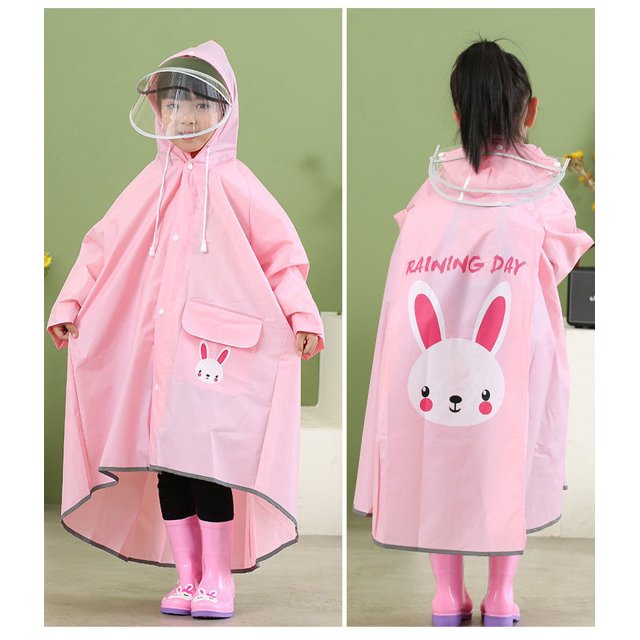Lindo estudiante bebé impermeable viaje al aire libre montañismo impermeable rainingear niño impermeable lluvia poncho niño niña impermeable regalo (rosa) ShuxiuWang 9024735188780