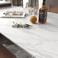 thumbnail image 4 of Stickyart 24"x160" White Marble Counter Top Covers Peel and Stick Faux Marble Contact Paper White Granite Look Marble Effect Interior Film Vinyl Self Adhesive Granite Contact Paper for Cabinets Closet, 4 of 8