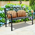 Costway 50'' Patio Outdoor Garden Bench Porch Steel Frame Cast Iron