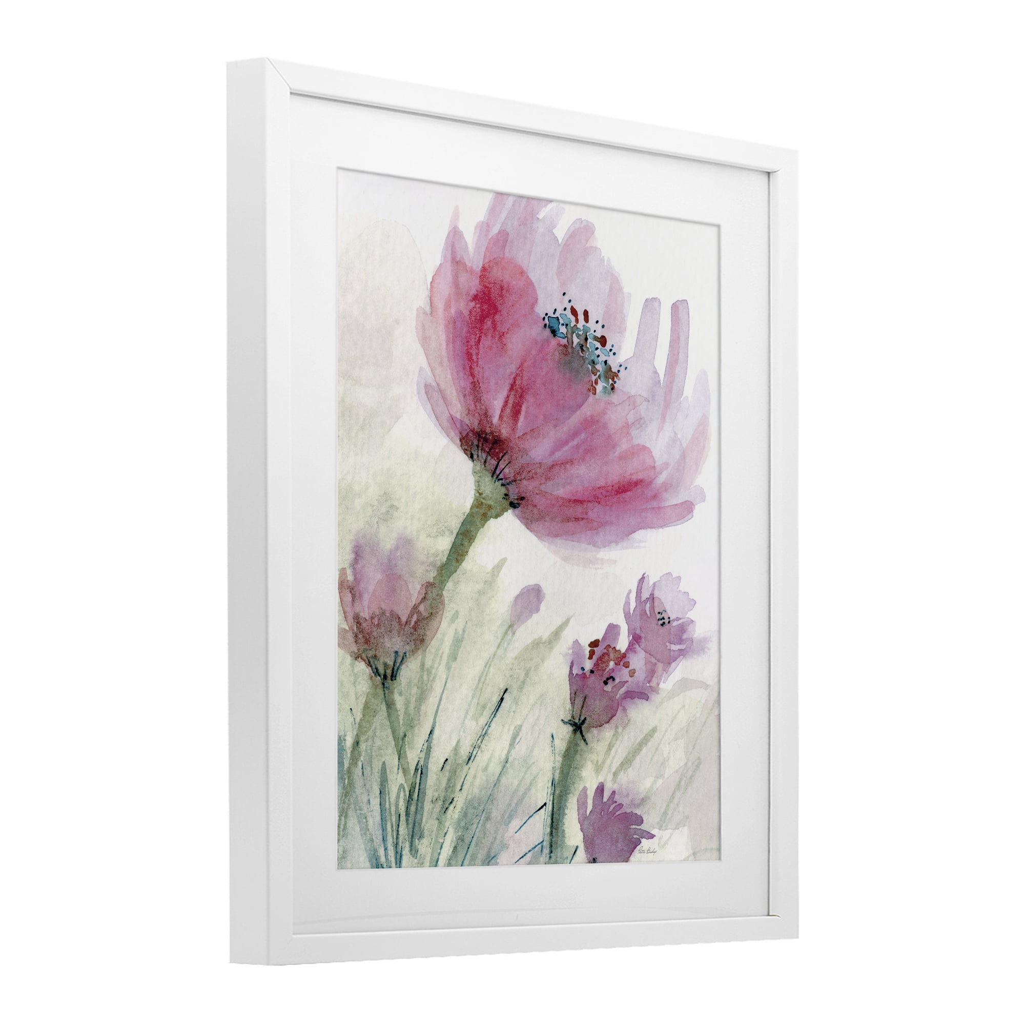 Stupell Industries Pink Flower & Speckled Stamen White Framed Print Under Glass, design by Patti Bishop