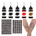 thumbnail image 1 of Kit de tatuajes temporales NewCraft, 3 colores, 64 plantillas, 5 botellas, 1 of 8
