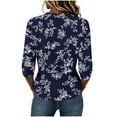 thumbnail image 7 of Warop Women's 3/4 Sleeve Tunic Tops Casual Trendy Printed Round Neck Blouses Fit Pullover T Shirts, 7 of 7