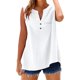 thumbnail image 5 of Blusas para mujer,Camiseta de tirantes de lino con cuello en V para mujer, detalle de botones y bolsillo en el pecho, blusa informal sin mangas para estar en casa, sopatenor, 5 of 9