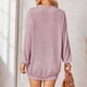 thumbnail image 4 of Cardigan de punto de manga larga con cuello en V solo pecho hilo puños Casual prendas de punto para las mujeres Rosa XL, 4 of 6