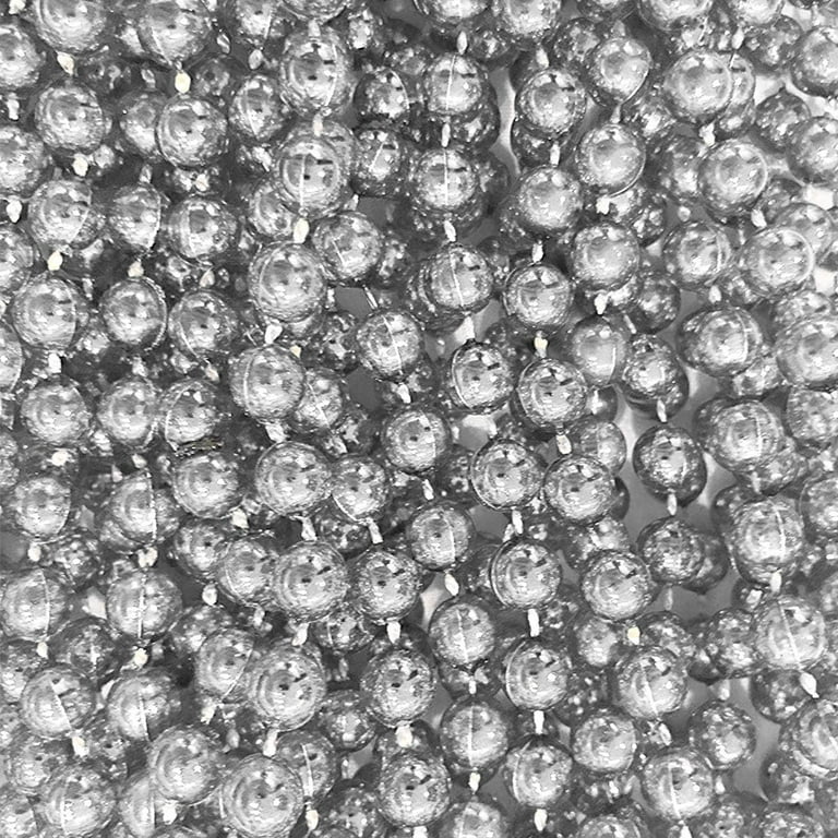 Mardi Gras Beads 60in - Silver - Party Time, Inc.