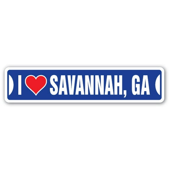I LOVE SAVANNAH GEORGIA Aluminum Street Sign ga city state us wall road décor gift