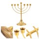 thumbnail image 4 of ColoMX Candelabro antiguo de múltiples cabezas, candelabro decorativo de Metal, Menorá de Israel, decoración del hogar, 4 of 8