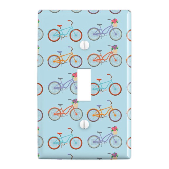Bicycle and Bikes Pattern Plastic Wall Decor Toggle Light Switch Plate Cover