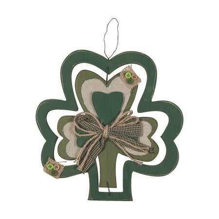 Shamrock Wall Decoration With Bow - Home Decor - 1 Piece