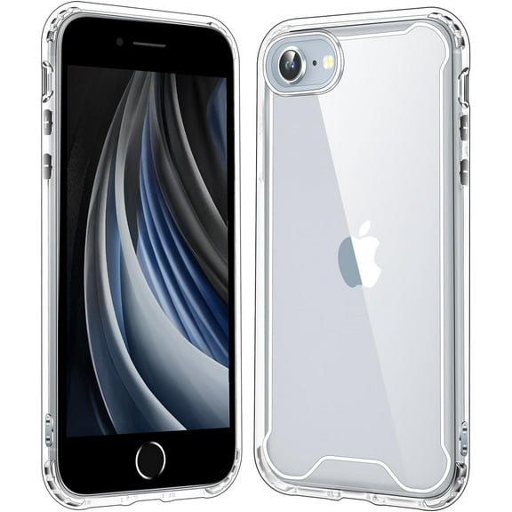 iPhone SE 2022/2020,iPhone 8/7 Case 4.7-Inch, Non-Yellowing Shockproof Phone Bumper Cover, Anti-Scratch Clear
