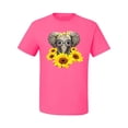 thumbnail image 2 of Elephant Sunflower Cute Love Animal Lover Men's Graphic T-Shirt, Neon Pink, Medium, 2 of 3