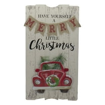 Northlight 24-Inch Lighted Merry Little Christmas Vintage Red Truck Wall Sign