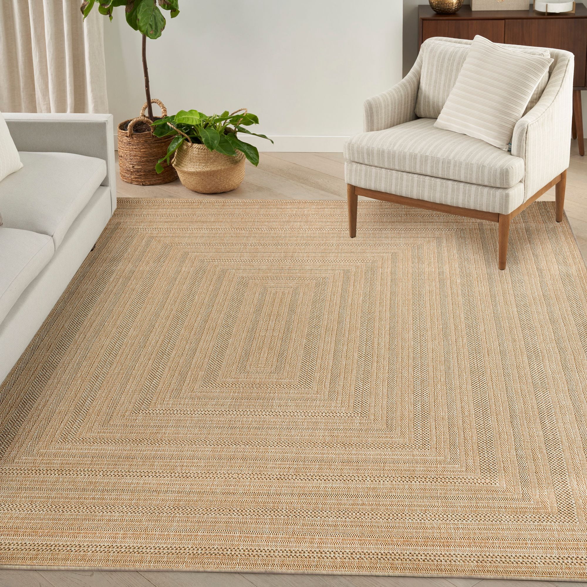 Nourison Tulum 10' x 14' Taupe Grey Indoor/Outdoor Rug