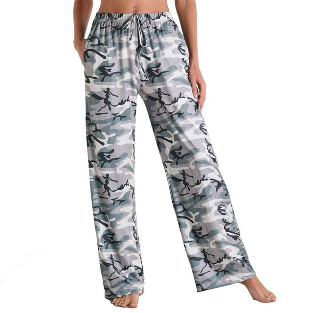 Ensembles de Pyjama pour Femmes, Mode Été Décontractée Imprimée Taille Élastique Pantalons de Pyjama