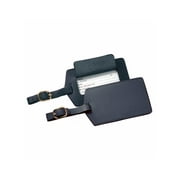 Royce Popular - Luggage tag - with window - strap - 2.8 in x 4.49 in - rectangular - blue - genuine leather