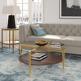thumbnail image 5 of 36" Gold Glass Round Coffee Table With Shelf, 5 of 9