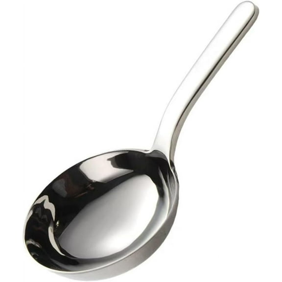 Heavy-Duty Ladle (Short Handle) Big Spoon 18/10 Stainless Steel Ladle for Serving, 7.1 inch, 1Pack (Silver)
