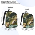 thumbnail image 2 of Disketp Largemouth Bass jumps out of water print Canvas Backpack Lightweight Travel Daypack Student Rucksack Laptop Backpack-, 2 of 5