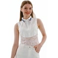 thumbnail image 5 of Zhengup Chic Lady's Fake Collar Diamond Crystal Half Blouse False Collar Dickey, 5 of 6