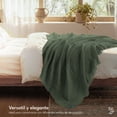 thumbnail image 4 of Manta Tejida Dreamlab, Frazada Decorativa para Pie de Cama o Sofá, Throw Blanket de Punto Grueso, Manta Elegante, Ligera y Acogedora, Color Té Verde, 4 of 4