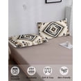 thumbnail image 4 of Boho Black Brown Pillow Covers King Size, Vintage Geometric Southwestern Ethnic Soft Bed Throw Pillowcases Breathable Cooling Long Lumbar Body Pillow Sham Cover for Bed Sofa 20''x40'', 4 of 7