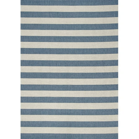 Kalora Alpha Blue Nautical Stripes Area Rug