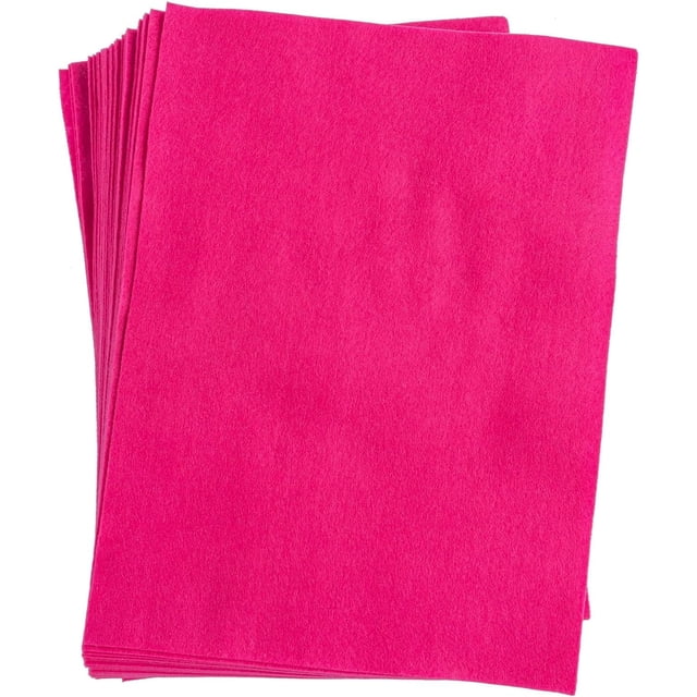 John Bead 25pcs 9" x 12" Fuchsia Acrylic Craft Felt Fabric Sheets for Embroidery Fun Art Projects