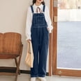 thumbnail image 2 of YunPes Girls Denim Overalls Teen Jean Dungarees Pants with Buttons Kids Sleeveless Straight Jeans Jumpsuit Bib Long Rompers, 2 of 8