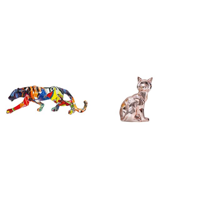 Estatua De Gato, Escultura Decorativa, Figura De Animal, Adorno Artesanal Para Estantería, Chimenea O Decoración Interior Del Hogar.