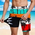thumbnail image 2 of Thousandth Swim Shorts for Men Casual Stretch Quick Dry Beach Board Shorts with Pockets Trendy Elastic Waist Drawstring Summer Vacation Swim Trunks, 2 of 8