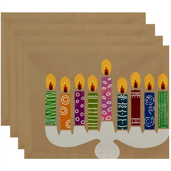 Simply Daisy 18" x 14" Festival of Lights Geometric Print Placemats, Set of 4