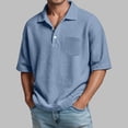 thumbnail image 2 of Bibifish Mens Polo Shirts Short Sleeve Waffle Knit Relaxed Fit Casual Shirts Pocket Daily Wear Tops, 2 of 4