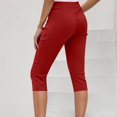 thumbnail image 5 of Audhol Capri Pants for Women, Pants for Women Elastic Waisted Summer Yoga Work Cropped Trousers with Pockets Womens Yoga Pants Red S, 5 of 7