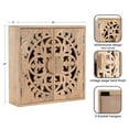 thumbnail image 6 of Kate and Laurel Saanvi Traditional Carved Wood Wall Cabinet, 20 x 6 x 20, Light Natural, Dimensional Over the Toilet Storage Cabinet for Bathroom Storage and Display, 6 of 11