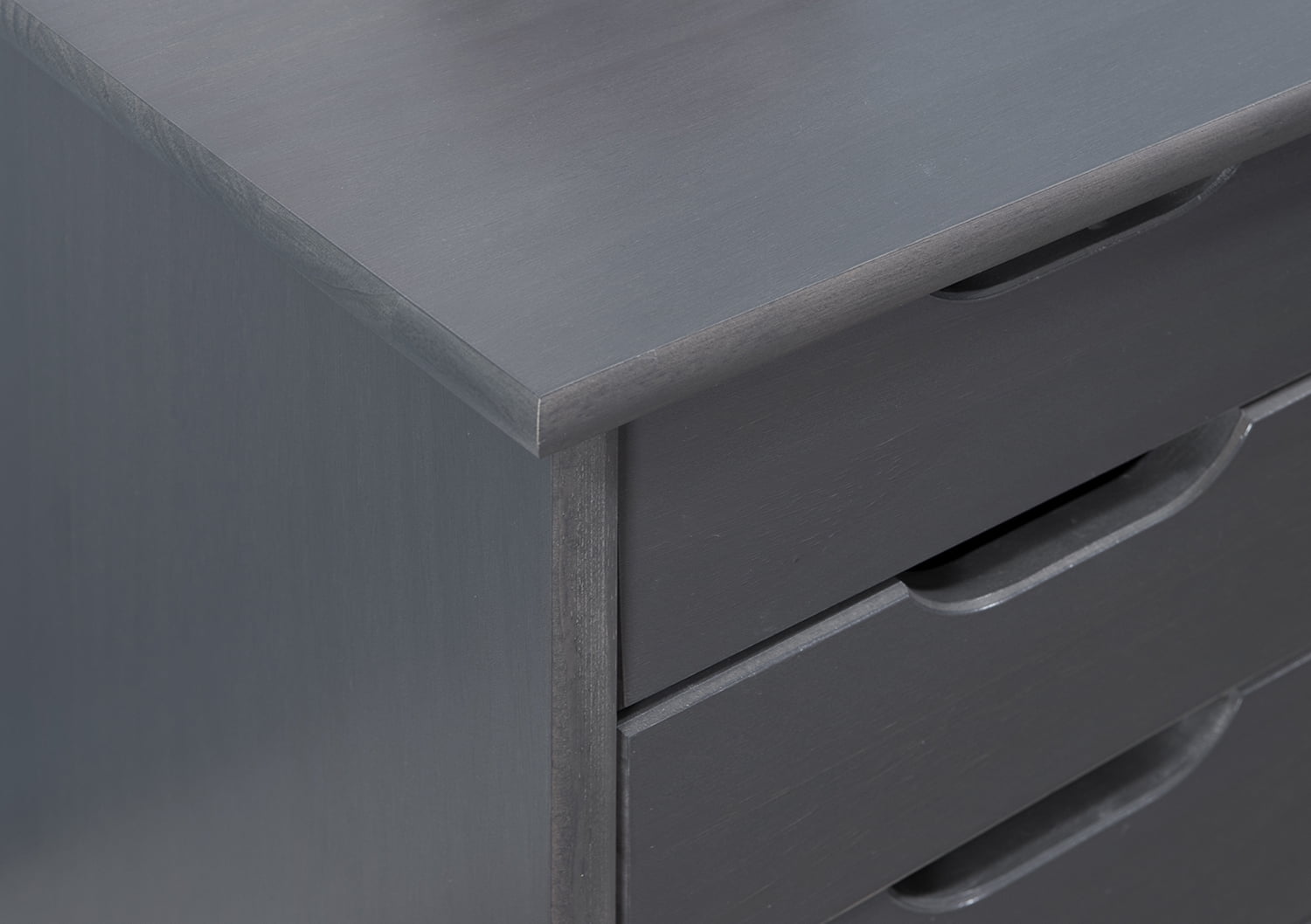 Linon Cary Six Drawer Rolling Storage Cart, Gray Finish