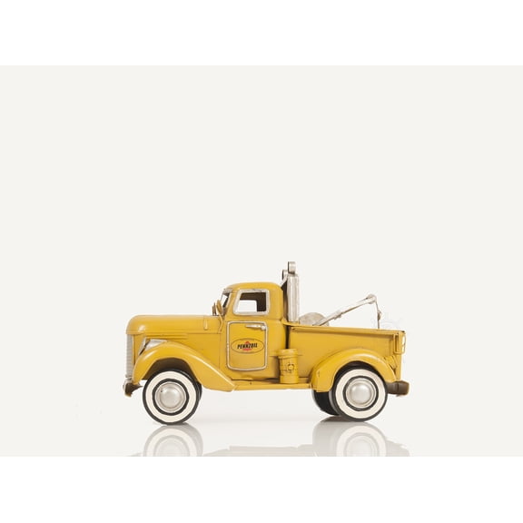 c1926 Pennzoil Tow Truck Yellow Model Sculpture