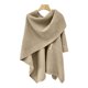 thumbnail image 1 of Capa de punto elegante para mujer, chal liso con parte delantera grande, tejido con tacto calado, para otoño e invierno, 1 of 5