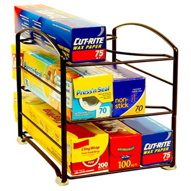 Decobros Kitchen Wrap Organizer Rack, Bronze (Small / Standard, 21/2