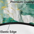 thumbnail image 4 of Round Outdoor Tablecloth with Umbrella Hole Green Marble Round Fitted Tablecloth Waterproof Umbrella Table Cloth with Zipper Patio Table Cover Elastic Outdoor Tables Cover, Fits 36"-44" Tables, 4 of 7