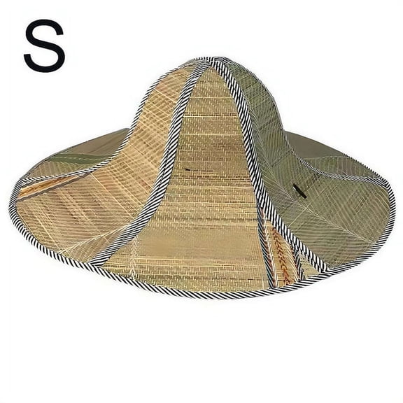 1 Pcs Foldable Wide Brim Straw Boater Hat for Men Women, Sun Protection, Lightweight Summer Beach Cap with Adjustable Chin Strap