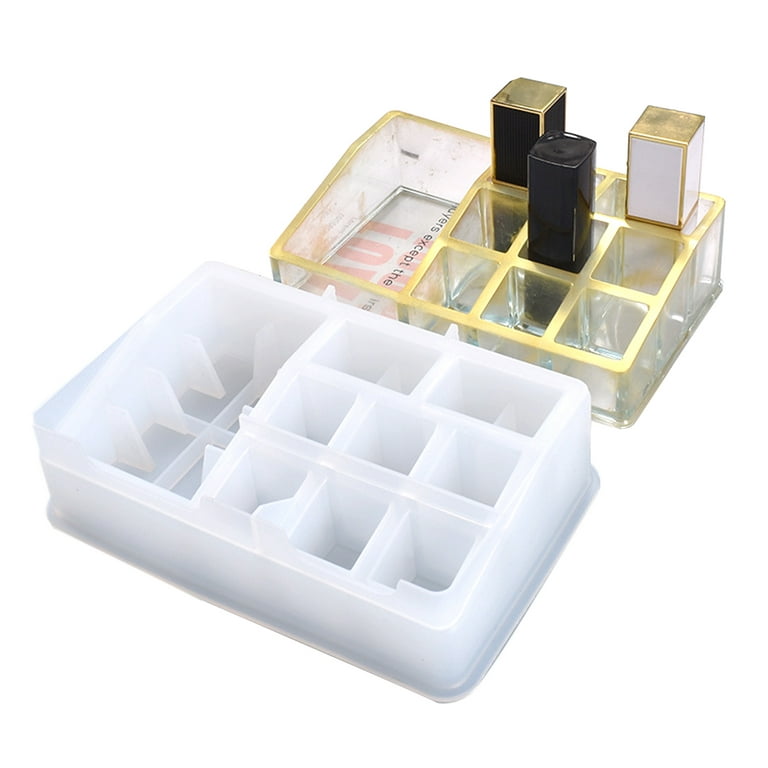 Box Resin Molds - Silicone Jewelry Box Molds with 9-Slot Lipstick