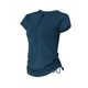 thumbnail image 1 of Camiseta deportiva de manga corta con cremallera y cordón para yoga, top de fitness para mujer, ropa ajustada para correr y yoga transpirable, 1 of 6