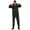 Black, variant on Men's One Piece Hooded Raincoat Waterproof Rain Suit Reflective Jumpsuit Zipper Coveralls Navy Blue 170/L