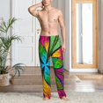 thumbnail image 2 of Sikiie Multicolored Beautiful Flower Pajama Pants Men, PJ Bottoms, Sleep & Lounge Pants-Small, 2 of 6