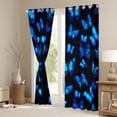 thumbnail image 3 of Manfei Rustic Butterfly Black Out Curtains,Country Animal Curtains Pack of 2 (42x63 Each),Black Blue Bedroom Curtains For Girl,Luxury Bedroom Decor, 3 of 6