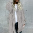 thumbnail image 2 of Deals of The Day Clearance Autumn And Winter New Plush Warm Mid Length Solid Color Coat on Sale Clearance, 2 of 5