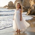 thumbnail image 2 of 2Bunnies Girls' 3T-8Y 3D Flower Petal Tie-Back Bow Maxi Flower Girl Dress, 2 of 4
