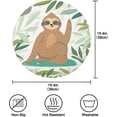 thumbnail image 2 of SKYSONIC Tropical Leaf Sloth Round Placemats for Dining Table Non-Slip Heat-Resistant Polyester Table Mats Set of 6 Washable Table Mats for Kitchen Dining Table Decoration, 2 of 5